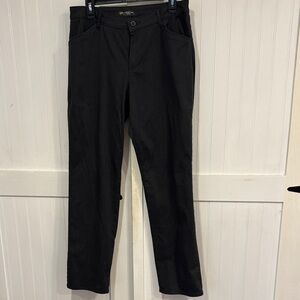 Lee Relaxed fit, dressy, Black Straight-Leg pants, wash & wear size 10.